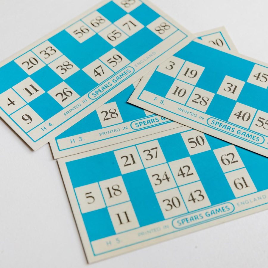 Vintage blue bingo cards