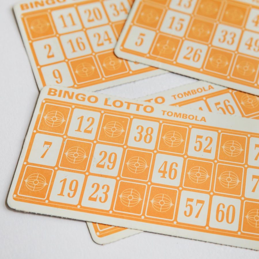 Vintage orange bingo cards