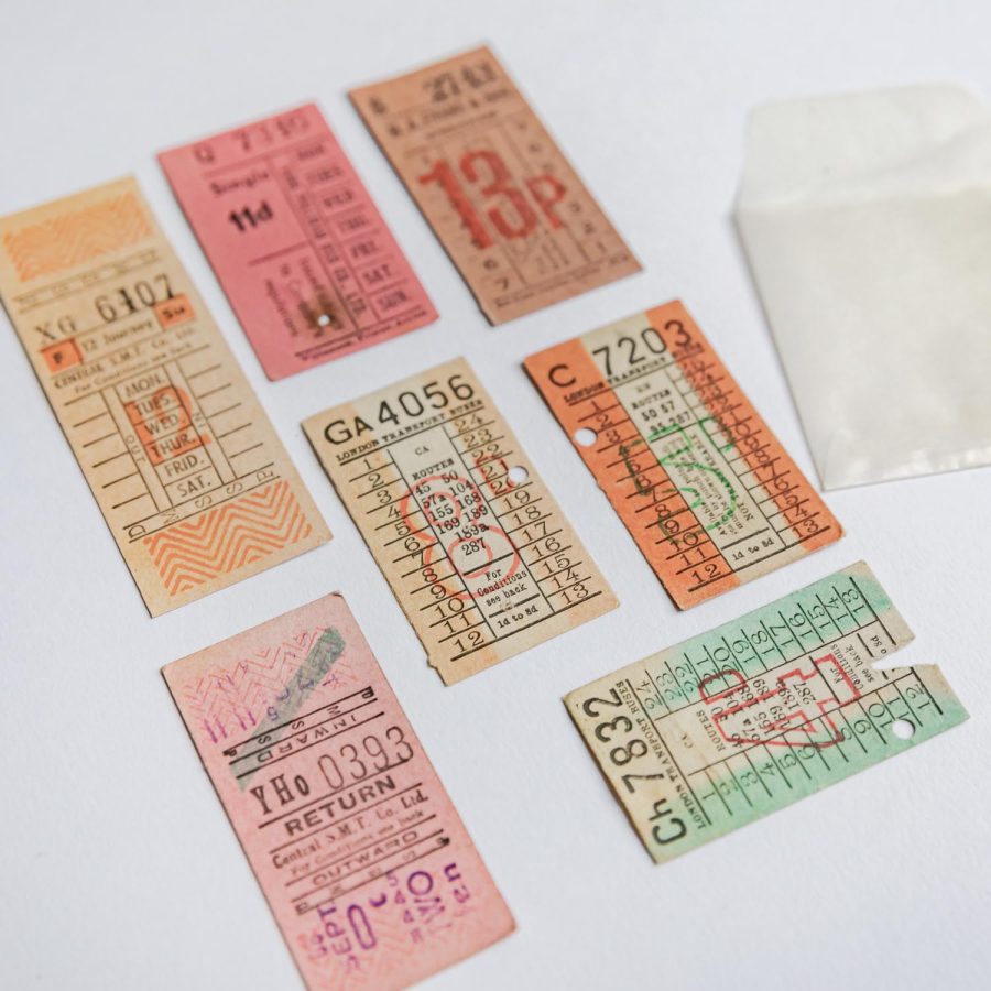 Vintage English Bus tickets